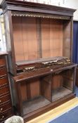 A mahogany open fronted bookcase, W.142cm