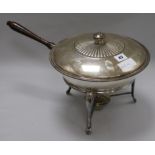 A Victorian plated brazier with stand and burner