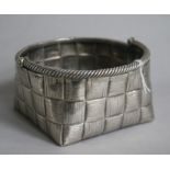 A late 19th century Russian 84 zolotnik silver "basket weave" sugar basket, dated 1896, diameter