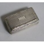 A George IV silver rectangular snuff box by Thomas & William Simpson, Birmingham, 1822, 63mm.