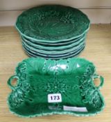 A Greenware dessert plates and dishes