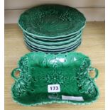 A Greenware dessert plates and dishes