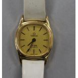 A lady's steel and gold plated Omega De Ville quartz wrist watch.