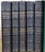 The Holy Bible - The Bible in English, 5 vols, black calf, Cambridge 1881-85