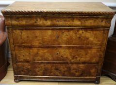 A walnut chest of drawers W.110cm