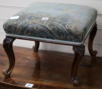 A beech footstool W.44cm