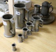 A quantity of mixed pewter