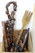 A collection of African carvings