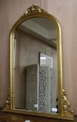 A gilt framed overmantel mirror W.81cm