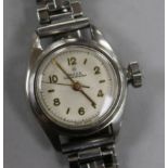 A lady's Rolex Tudor Oyster steel manual wind wrist watch, with spare links.