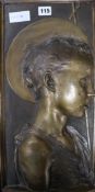 A late 19th century French bronze plaque height 49cm width 25cm