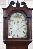 William Hood of Atherstone. An early 19th century oak thirty hour longcase clock H.217cm