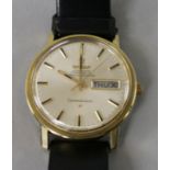 A gentleman's 1960's? steel and gold plated Omega Constellation automatic wrist watch.