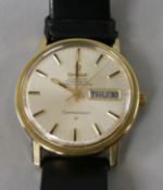 A gentleman's 1960's? steel and gold plated Omega Constellation automatic wrist watch.