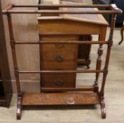 A Victorian mahogany towel rail W.77cm