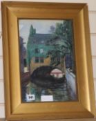 Robert MoorewatercolourCanal scenesigned and dated 191235 x 24cm