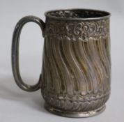 A Victorian silver christening mug by James Dixon & Sons, Sheffield, 1888, 93mm, 4.8 oz.