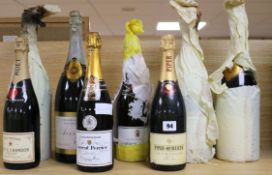 Seven bottles of assorted Champagnes including four magnumas of Avery's Special Cuvee and single