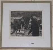 Dennis Higgingetching'The Dustmen'signed and dated 196924 x 32cm