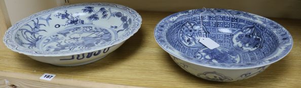 Two Chinese Ming-style blue and white dishes