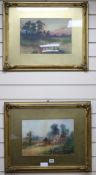 Frank Hiderpair watercoloursCottages in landscapessigned and dated 191025 x 36cm