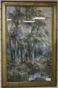 W. WilliamsonwatercolourFigures on a woodland tracksigned73 x 44cm