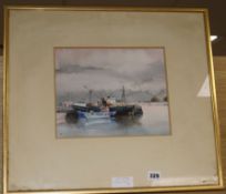 Charles SuttonwatercolourView of Brixom Harboursigned22.5 x 28cm