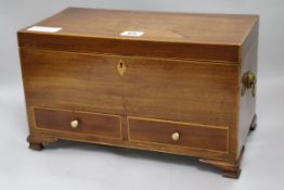 A George III mahogany tea caddy