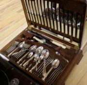 A canteen of Arthur Price plated reeded Old English pattern cutlery, settings for eight persons,