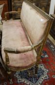 A French Louis XVI style sofa W.167cm