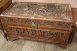A Chinese camphorwood trunk W.103cm