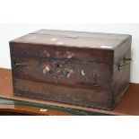 A Pay Masters chest with wax seal marks to the front W.58cm