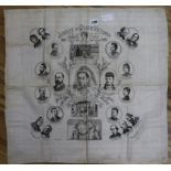 A Queen Victoria Golden Jubilee commemorative kerchief