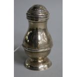 A Georg II silver bun pepper, Jabez Daniell, London, 1749, 9.4cm.