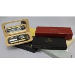 A Dupont, Paris gold-plated ballpoint and sundry items, including two Colibri fountain pens, a