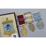 A collection of mixed silver Masonic jewels