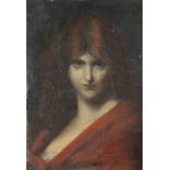 After Jean Jacques Henneroil on canvasboardPortrait of a red haired womansigned31 x 23cm.
