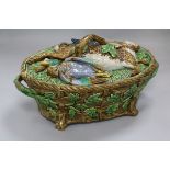 A Minton majolica game tureen and cover