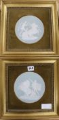 Two Wedgwood style framed wall plaques
