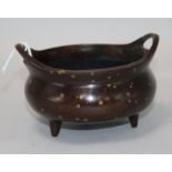 A Chinese gilt-splashed bronze censer