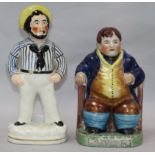 A Staffordshire figure of a sailor and a figure of 'Lambert'