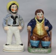 A Staffordshire figure of a sailor and a figure of 'Lambert'