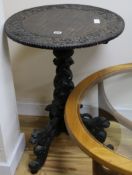 Anglo Indian ebony tripod table W.55cm