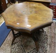 A rosewood inlaid table W.86cm
