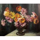 Alfred Egerton Cooper (1883-1974)oil on canvasStill life of chrysanthemums in a glass