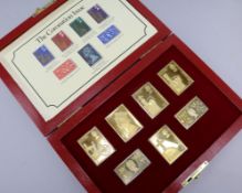 Two silver gilt replica stamp sets, 25th annivesary Queen Elizabeth II and The Empire Collection,