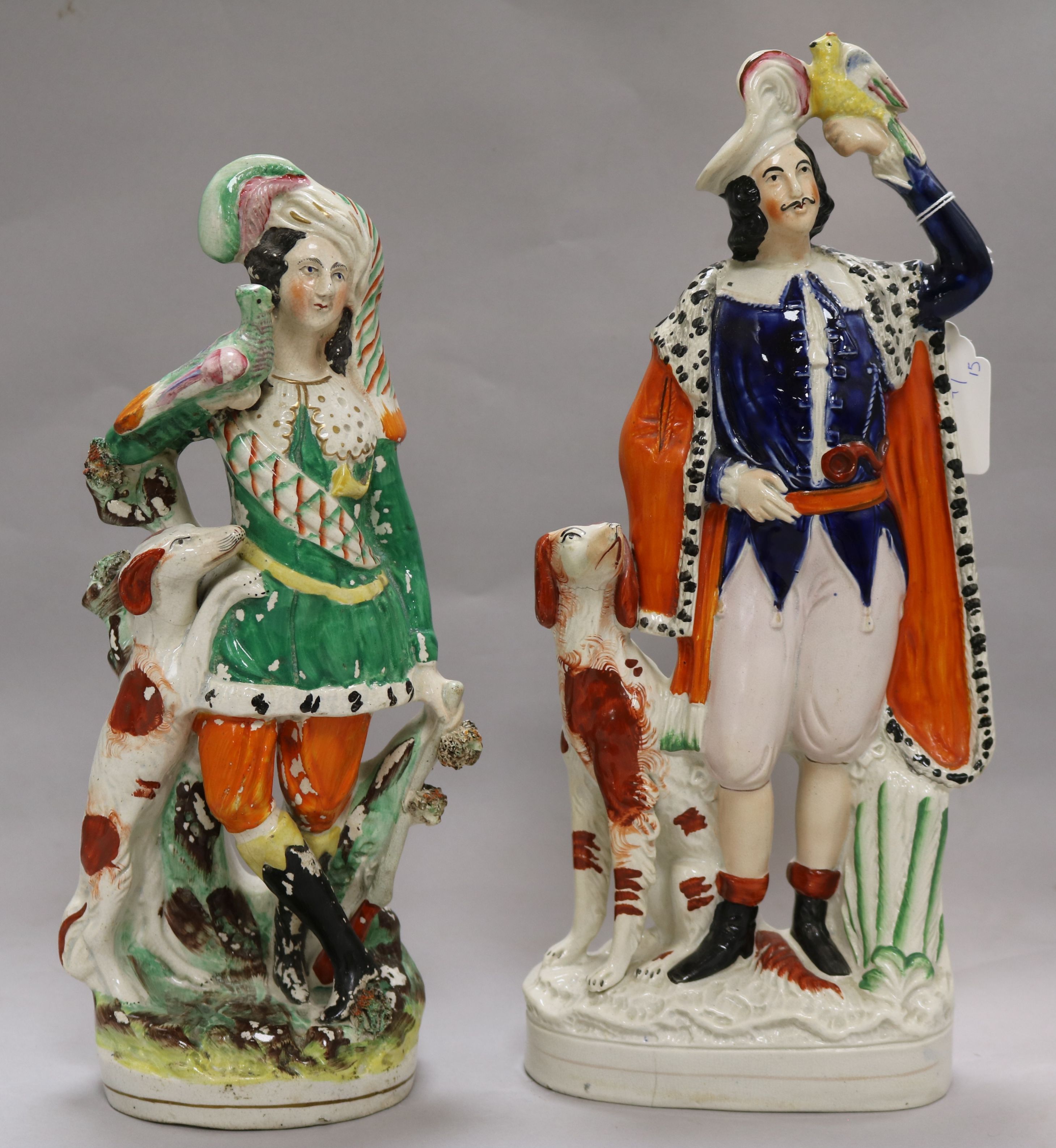 Two 19th century Staffordshire figures, Theatre or Fairground subject H 37.5cms