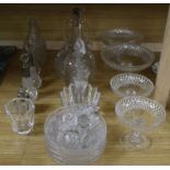 A quantity of mixed cut glass