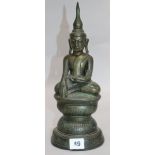 A Burmese bronze figure of Buddha 32.5cm