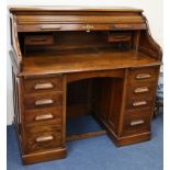 A roll top desk W.122cm